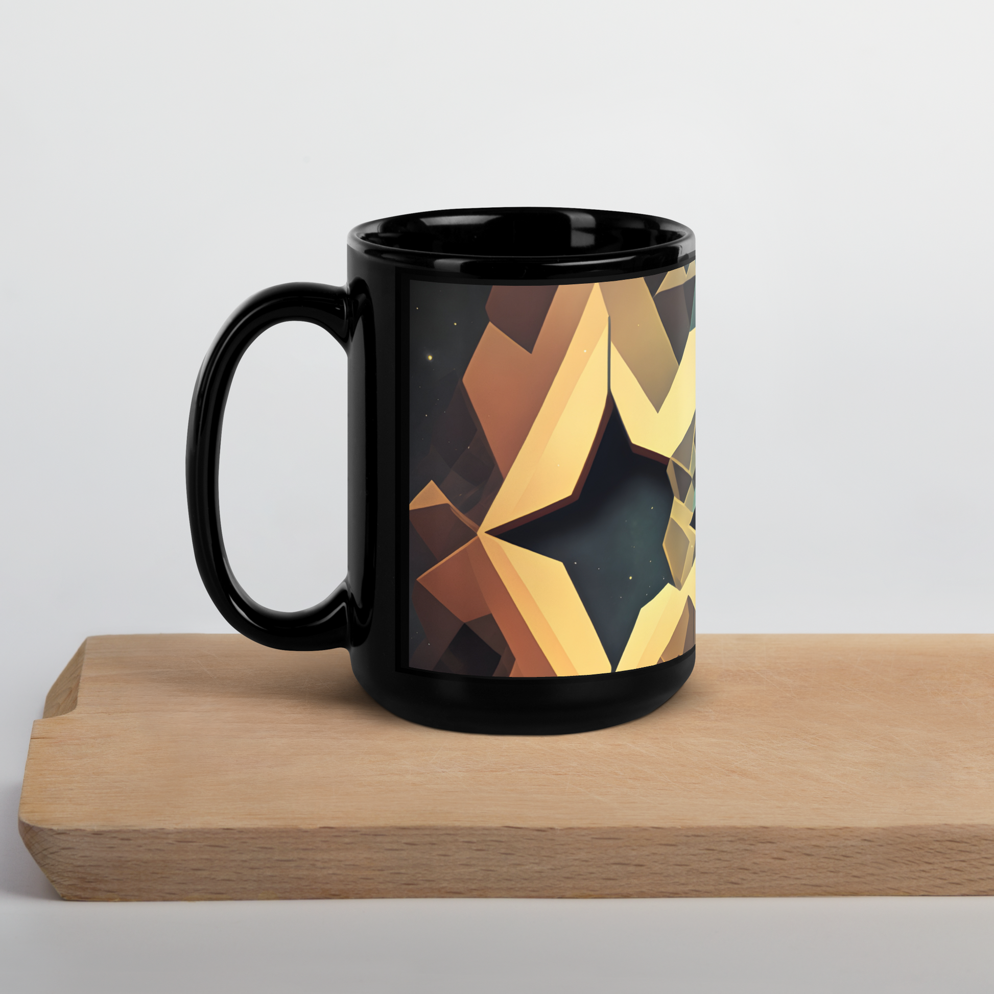 Abstract Tessellation Black Glossy Mug - Eclectic-Visions