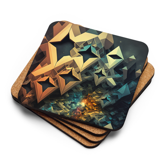 Abstract Tessellation Cork-back coaster - Eclectic-Visions