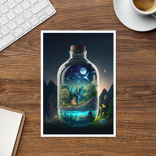 Biome in a bottle, Coastal Woods in the Summer Full Page Sticker sheet - Eclectic-Visions