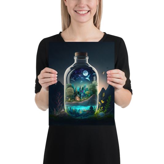 Biome in a bottle, Coastal Woods in the Summer Photo Semi-Glossy Paper Poster - Eclectic-Visions