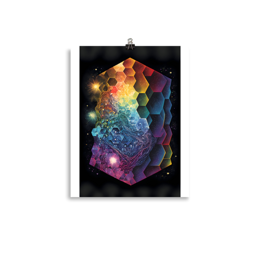 Rainbow Astral Night Tessellation Photo paper poster - Eclectic-Visions