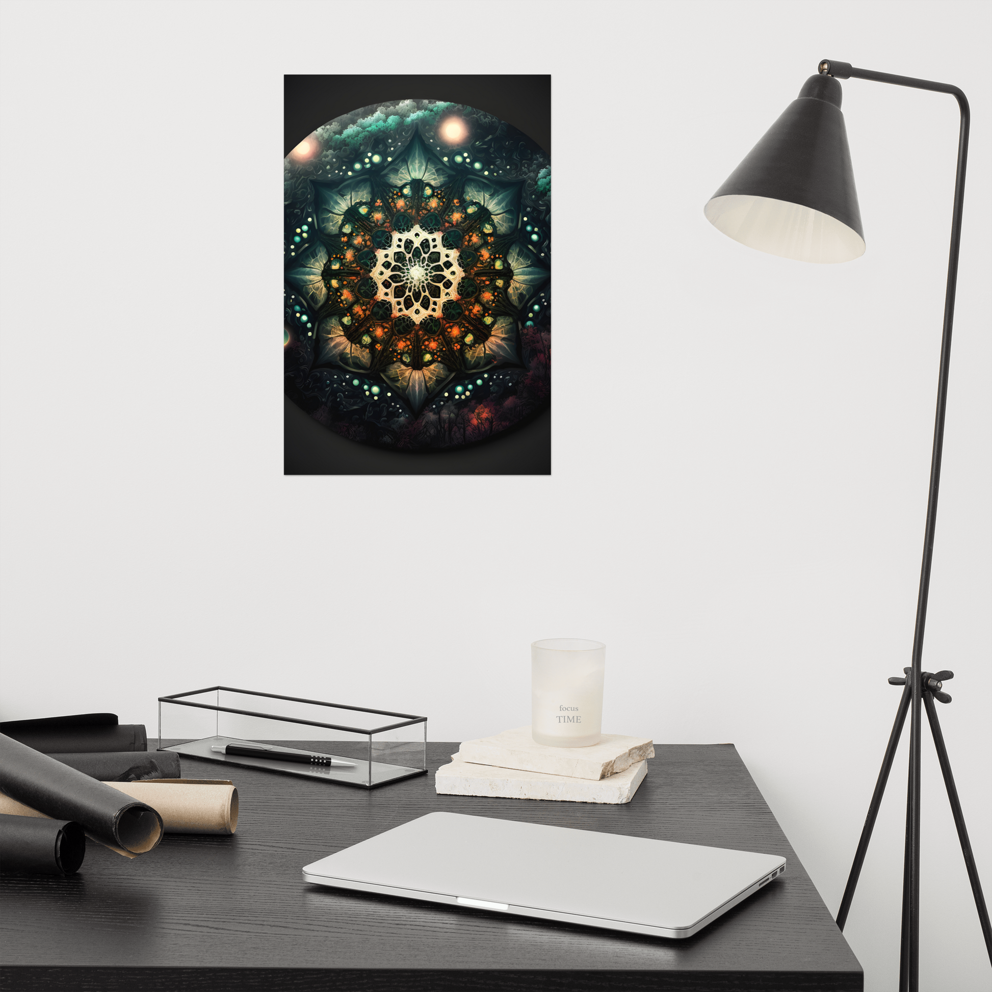 Inked Lotus Kaleidoscope Semi-Glossy Photo paper poster - Eclectic-Visions