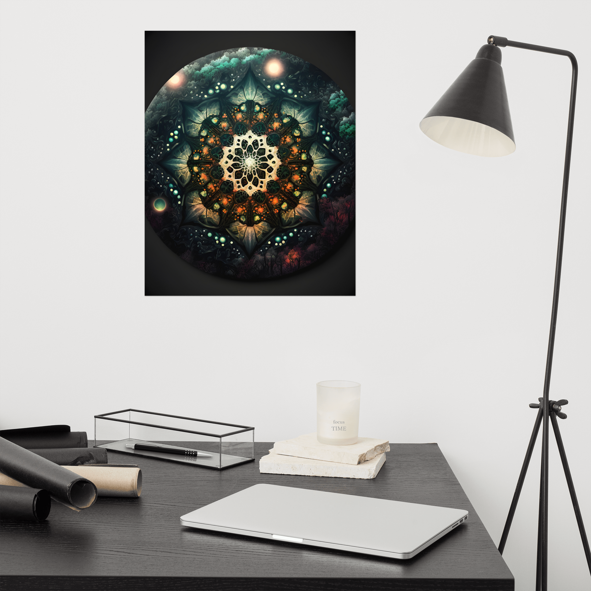 Inked Lotus Kaleidoscope Semi-Glossy Photo paper poster - Eclectic-Visions