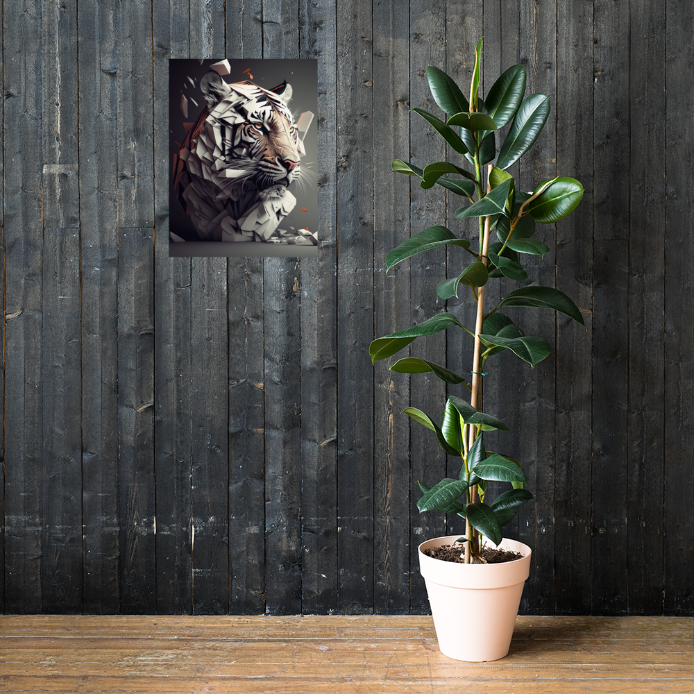 Fractal Tiger Photo Semi-Glossy Paper Poster - Eclectic-Visions