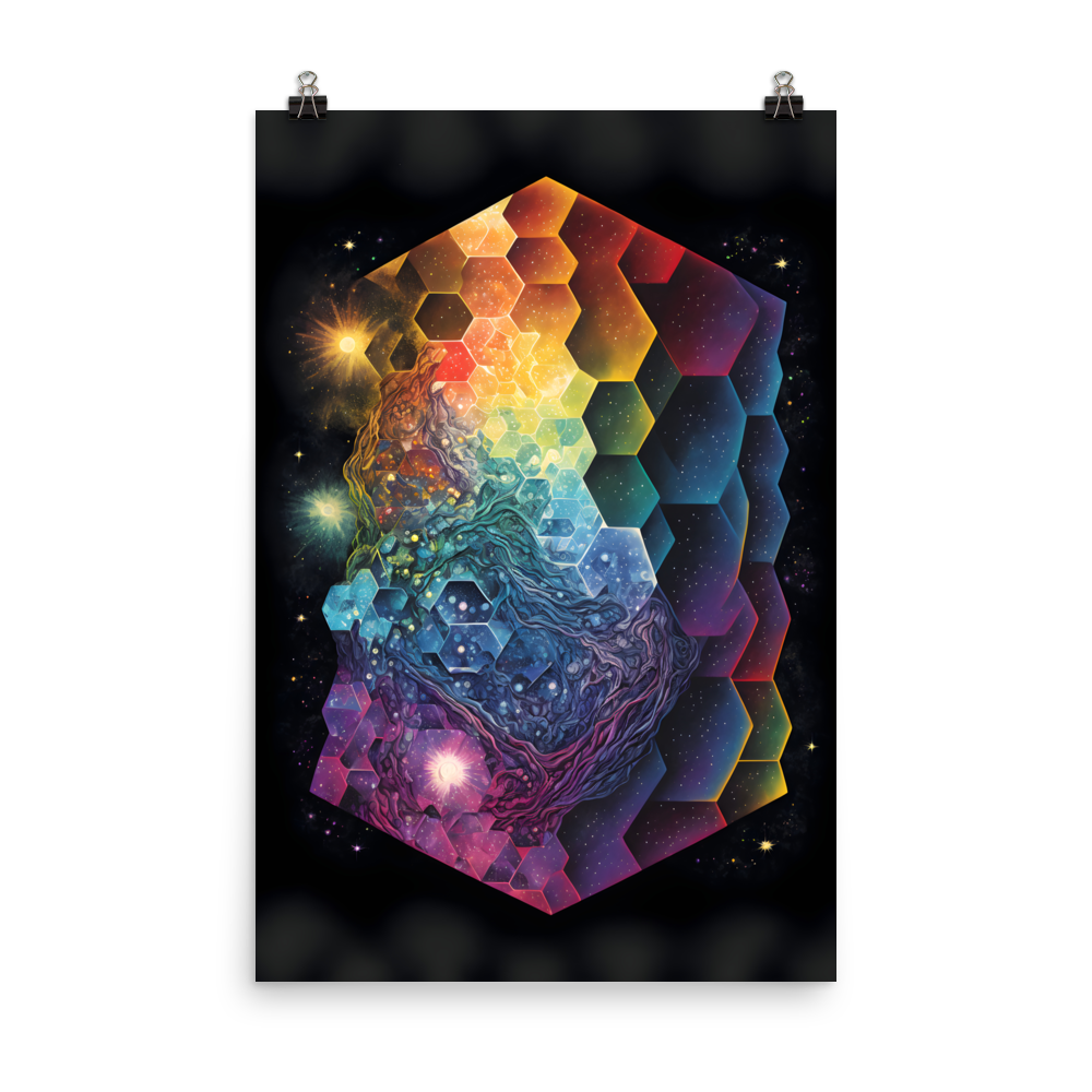 Rainbow Astral Night Tessellation Photo paper poster - Eclectic-Visions