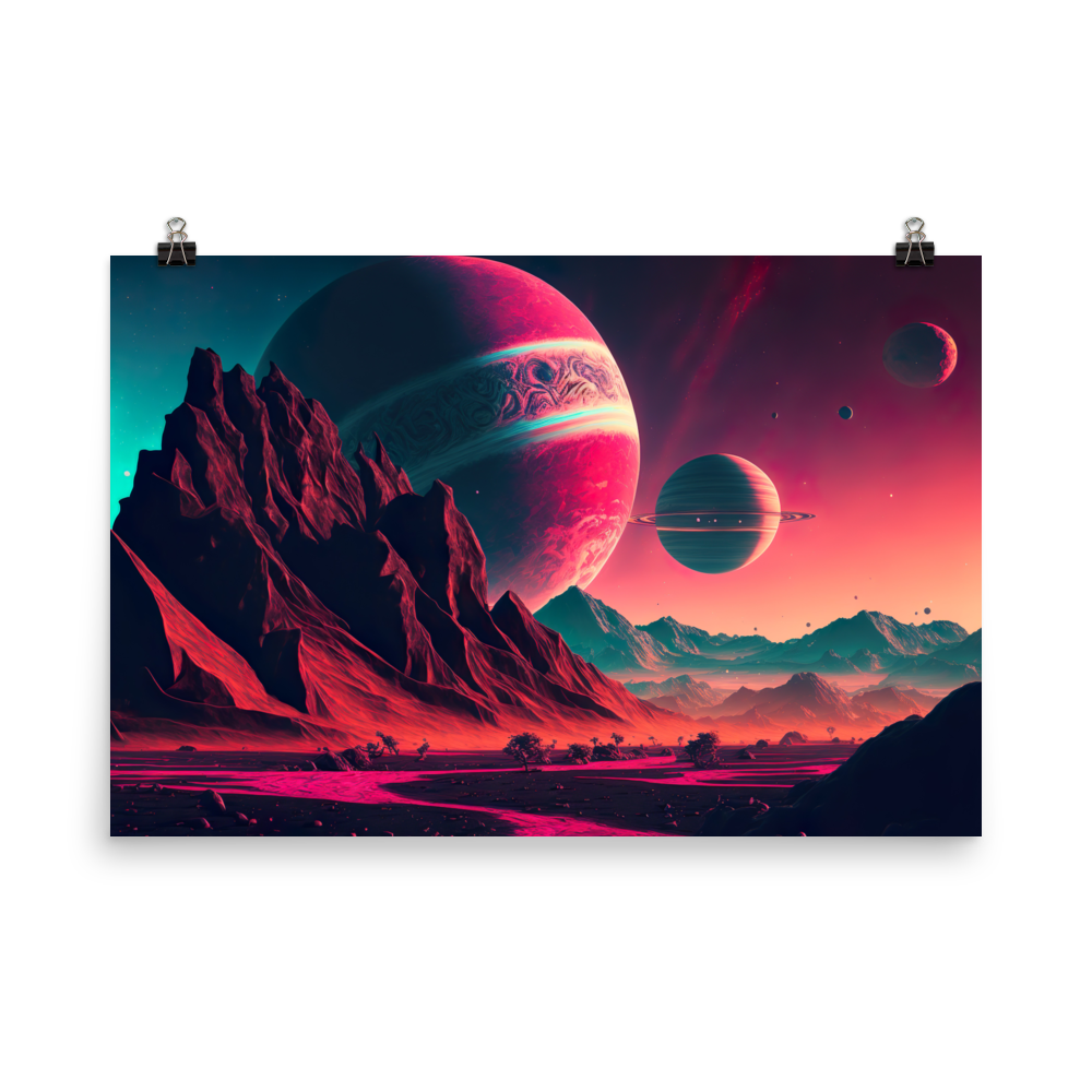Red Planet Desert Semi-Glossy Photo paper poster - Eclectic-Visions