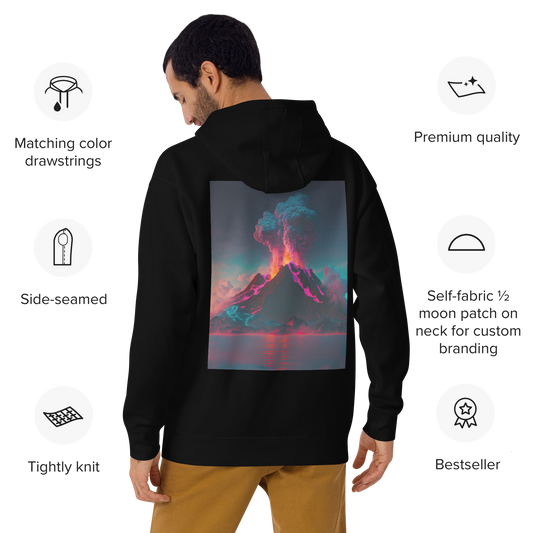 Volcanic Island (Synthwave) Unisex Hoodie - Eclectic-Visions