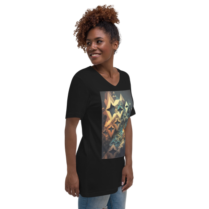 Abstract Tessellation Unisex Short Sleeve V-Neck T-Shirt - Eclectic-Visions