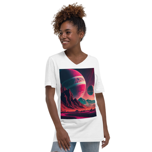 Red Planet Desert Unisex Short Sleeve V-Neck T-Shirt - Eclectic-Visions