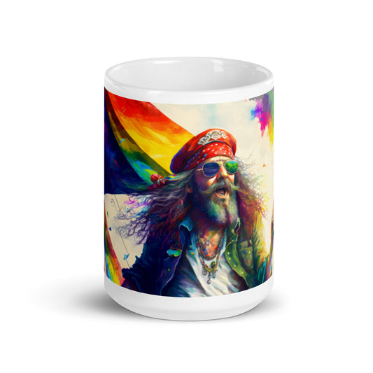 Rainbow Pirate Reggie White glossy mug - Eclectic-Visions