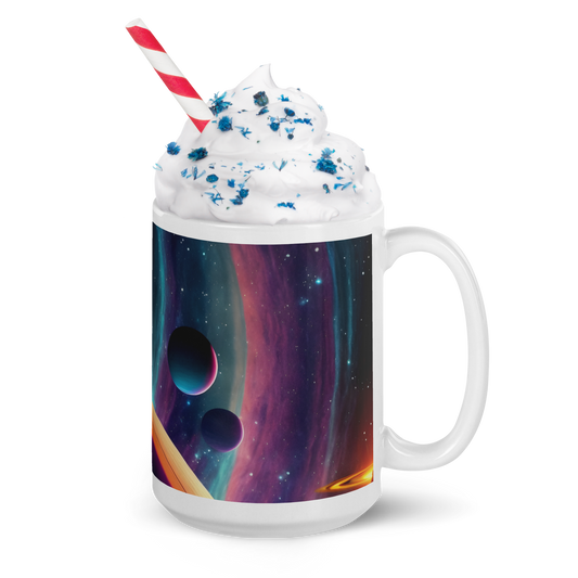 Iridescent Planet Cluster White glossy mug - Eclectic-Visions