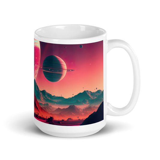 Red Planet Desert White glossy mug - Eclectic-Visions